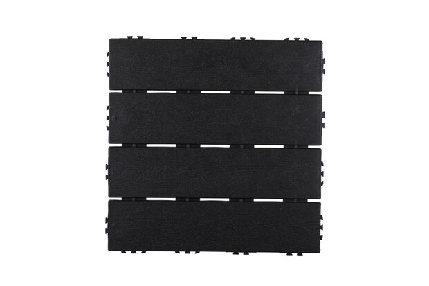 Kunststof kliktegel met houtlook zwart