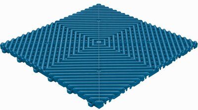 Kunststoff Klickfliese, offene Struktur, abgerundete Rippen, BoDeck Blau Kunststoff Klickfliese, offene Struktur, abgerundete Rippen, BoDeck Blau