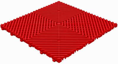 Kunststoff Klickfliese, offene Struktur, abgerundete Rippen, BoDeck Rot Kunststoff Klickfliese, offene Struktur, abgerundete Rippen, BoDeck Rot