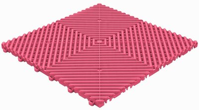 Kunststoff Klickfliese, offene Struktur, abgerundete Rippen, BoDeck Pink Kunststoff Klickfliese, offene Struktur, abgerundete Rippen, BoDeck Pink