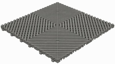 Kunststoff Klickfliese, offene Struktur, flache Rippen, BoGrid Dunkelgrau Kunststoff Klickfliese, offene Struktur, flache Rippen, BoGrid Dunkelgrau