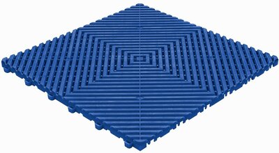 Kunststoff Klickfliese, offene Struktur, flache Rippen, BoGrid Reflexblau Kunststoff Klickfliese, offene Struktur, flache Rippen, BoGrid Reflexblau