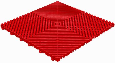 Kunststoff Klickfliese, offene Struktur, flache Rippen, BoGrid Rot Kunststoff Klickfliese, offene Struktur, flache Rippen, BoGrid Rot