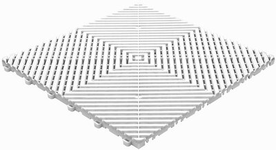 Kunststoff Klickfliese, offene Struktur, flache Rippen, BoGrid Weiß Kunststoff Klickfliese, offene Struktur, flache Rippen, BoGrid Weiß