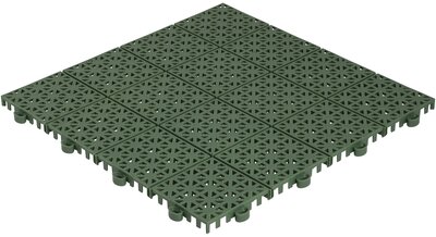 Kunststoff Klickfliese, Perforiert, BoVersa, Grün Kunststoff Klickfliese, Perforiert, BoVersa, Grün