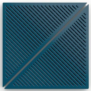 Kunststoff Klickfliese, dreieckig, offene Struktur, flache Rippen, BoTrio Blau Kunststoff Klickfliese, dreieckig, offene Struktur, flache Rippen, BoTrio Blau