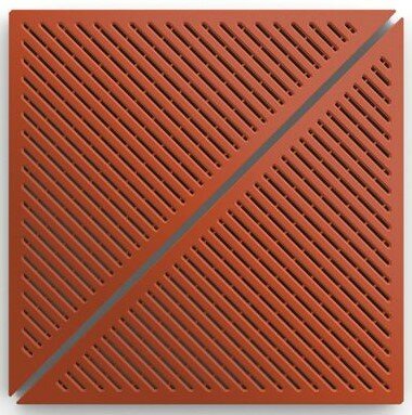 Kunststoff Klickfliese, dreieckig, offene Struktur, flache Rippen, BoTrio Orange Kunststoff Klickfliese, dreieckig, offene Struktur, flache Rippen, BoTrio Orange