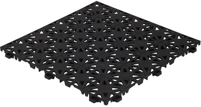 Kunststoff Klickfliese, Perforiert, BoStara, Schwarz Kunststoff Klickfliese, Perforiert, BoStara, Schwarz